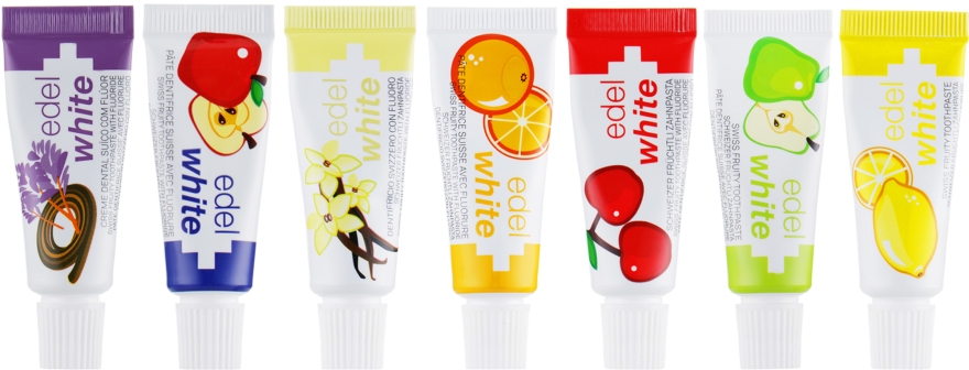 Детская зубная паста "7 фруктов" - Edel+White 7 Fruchtli Set (toothpaste/7x9.4ml) — фото N2