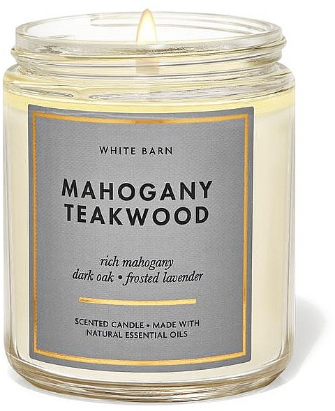 Bath And Body Works Mahogany Teakwood Candle - Парфюмированная свеча — фото N1