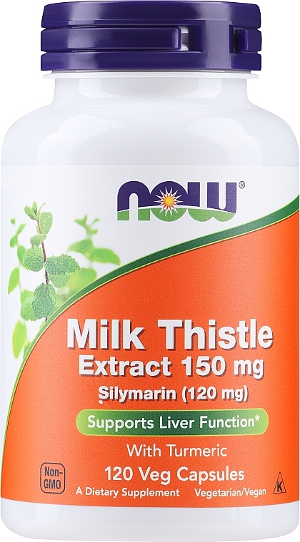 Экстракт силимарина расторопши с куркумой - Now Foods Silymarin Milk Thistle Extract With Turmeric — фото N2