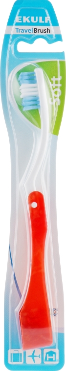 Дорожна зубна щітка, червона - Ekulf — фото N1