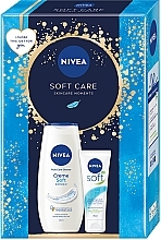 Духи, Парфюмерия, косметика Набор женский - NIVEA Soft Care 2024 (sh/gel/250ml + cr/75ml)