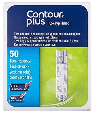 Тест-смужки для вимірювання рівня глюкози - Contour — фото N1