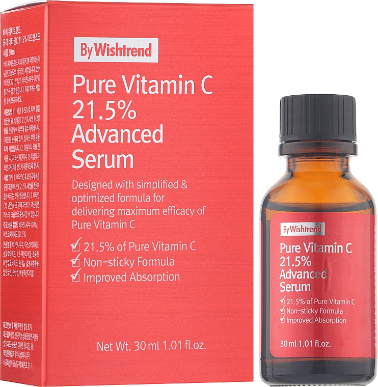 Концентрированная сыворотка для лица с витамином С - By Wishtrend Pure Vitamin C 21.5% Advanced Serum — фото N2