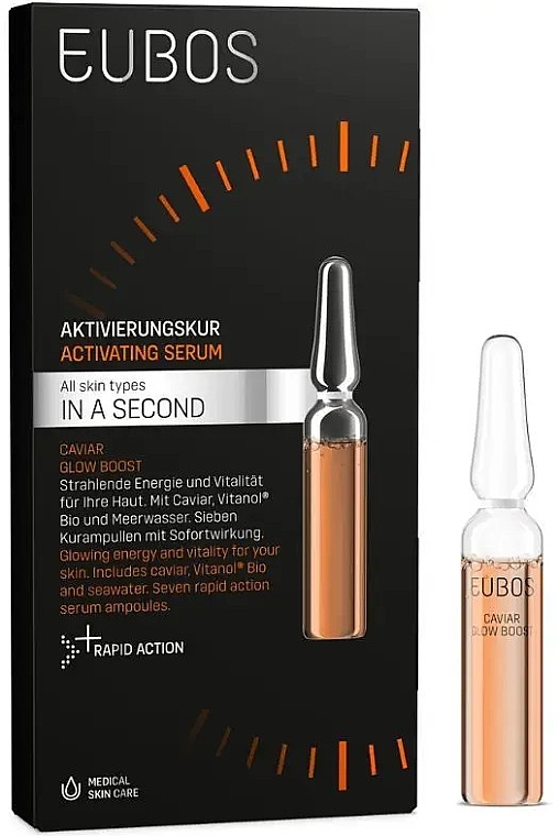 Сироватка для стомленої та проблемної шкіри - Eubos Med In A Second Caviar Glow Boost Serum — фото N1