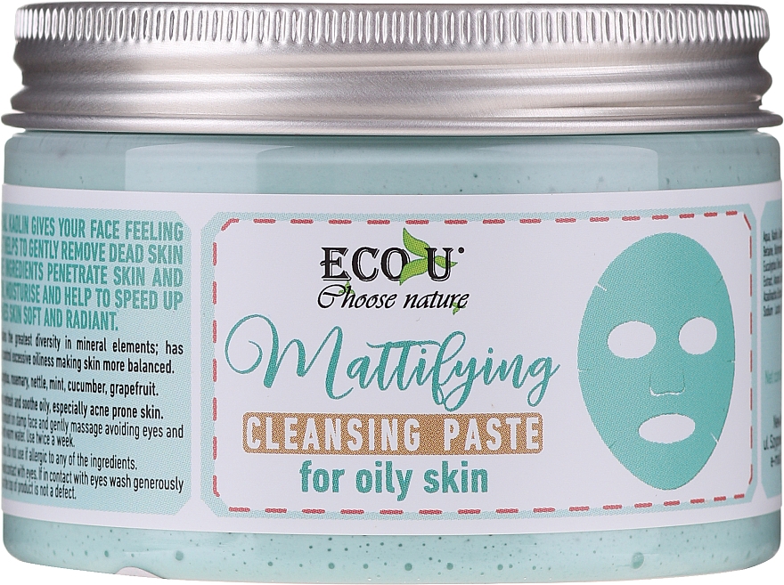 Очищувальна паста для обличчя - ECO U Mattifying Cleansing Paste For Oily Skin — фото N2