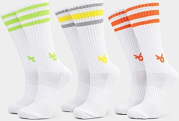 Духи, Парфюмерия, косметика Носки высокие для женщин "Women's Socks KP Sport 3-Pack", 3 пары, белые с цветными полосками - Keyplay
