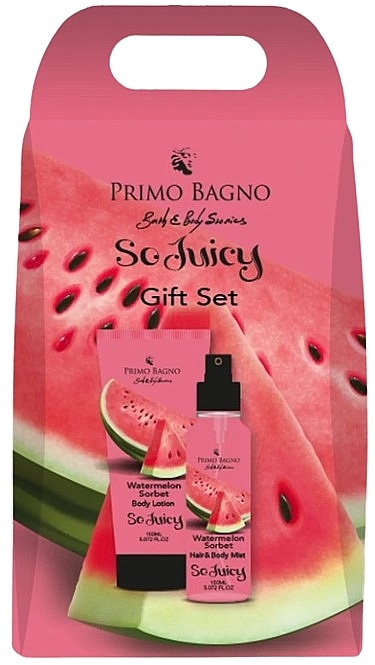 Набір "Кавуновий сорбет" - Primo Bagno Watermelon Sorbet Gift Set (b/lot/150ml + h/b/mist/150ml) — фото N1