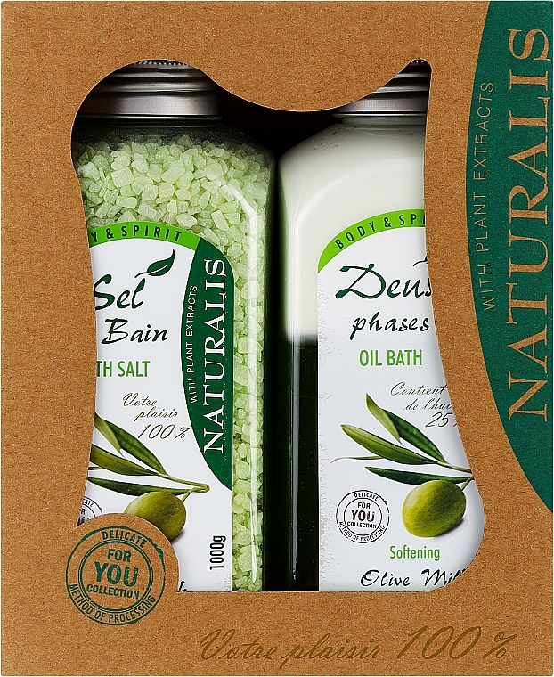 Набор - Naturalis Olive Milk Set (foam/800 ml + salt/1000 g)  — фото N1