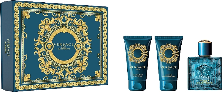 Versace Eros - Набір (edt/50ml + sh/gel/50ml + ash/balm/50ml) — фото N1