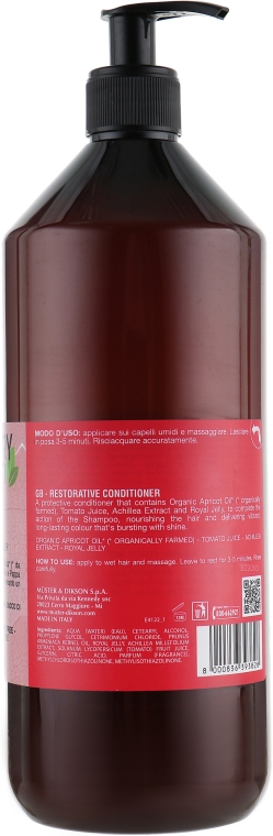 Кондиціонер для фарбованого та обробленого волосся, з абрикосовою олією і томатним соком - Dikson EG Colored Conditioner — фото N4