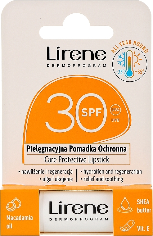 Захисний зволожуючий бальзам для губ - Lirene Care Protective Lipstick SPF 30 — фото N2