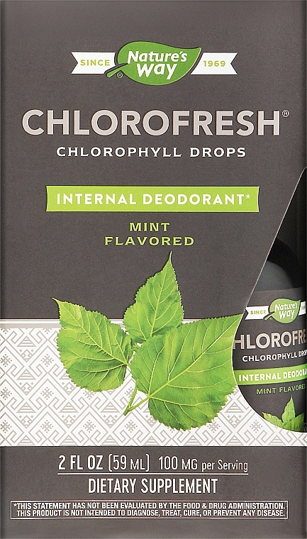 Пищевая добавка в каплях "Хлорофилл" - Nature's Way Chlorofresh Chlorophyll Drops Mint Flavored — фото N1