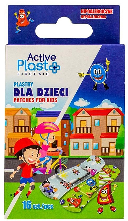 Пластир для дітей, 16 шт. - Ntrade Active Plast — фото N1