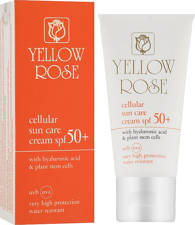 Антивозрастной солнцезащитный крем SPF50 со стволовыми клетками - Yellow Rose Cellular Sun Care Cream SPF-50 — фото N2