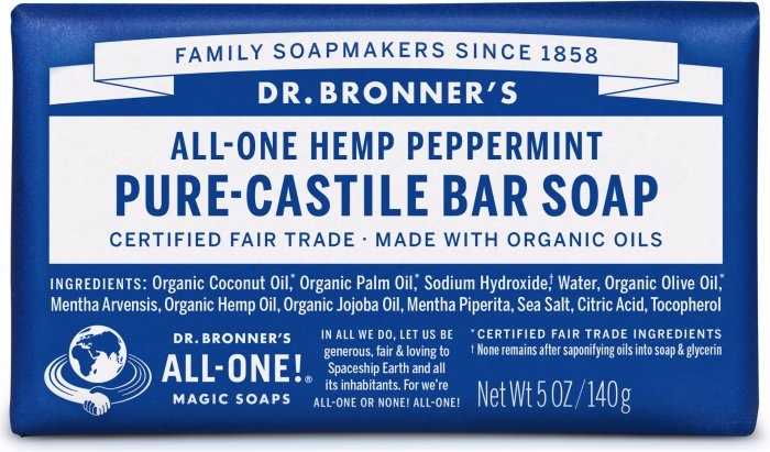 Мило "М'ята" - Dr. Bronner’s Pure Castile Bar Soap Peppermint — фото N1