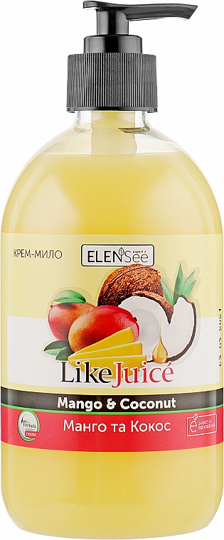 Крем мыло жидкое "Манго-кокос" - ElenSee Like Juice — фото N1