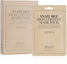 Маска з високим вмістом муцину равлика та бджолиного яду - Benton Snail Bee High Content Mask Pack — фото N2