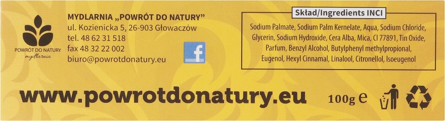 Натуральное мыло "Пчелиный воск" - Powrot do Natury Natural Soap Beeswax — фото N2