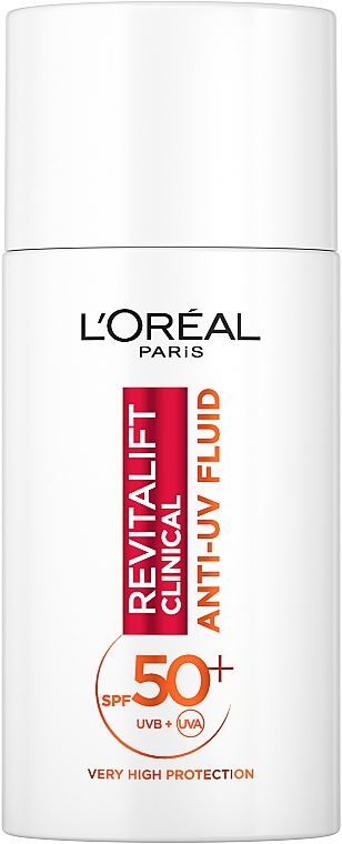 Флюїд з вітаміном С для захисту обличчя SPF 50 - L'Oreal Paris Revitalift Clinical SPF50+ Anti-UV Fluid — фото N1