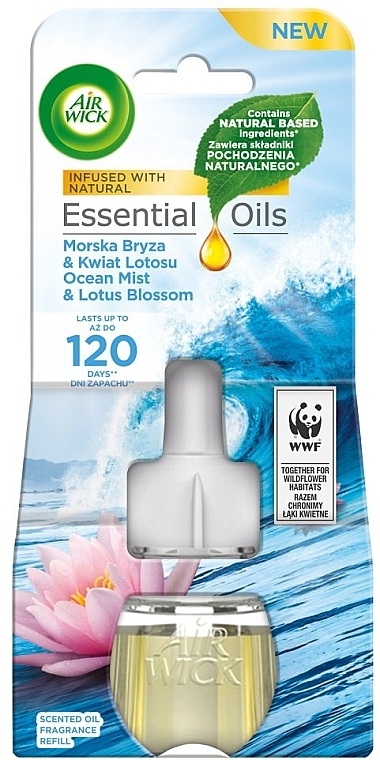 Электрический освежитель воздуха "Лотос и морской бриз" - Air Wick Essential Oils Electric Ocean Mist & Lotus Blossom (сменный блок) — фото N1