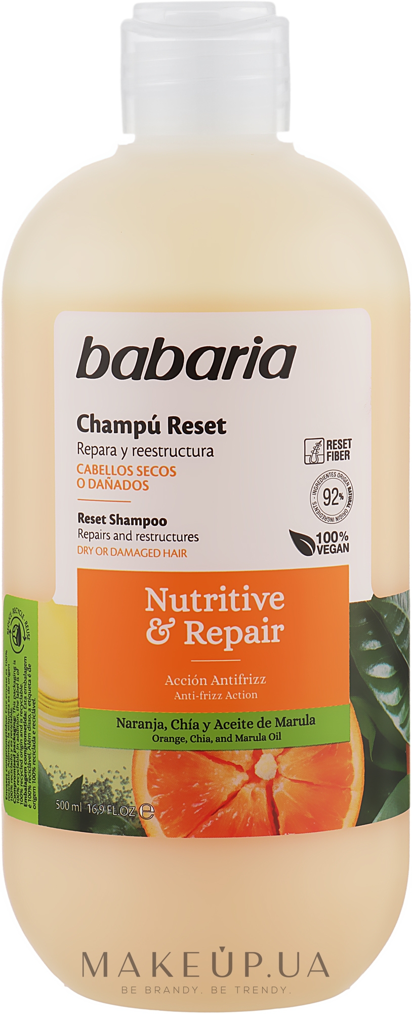 Шампунь "Восстановление и питания сухих волос" - Babaria Nutritive & Repair Shampoo — фото 500ml