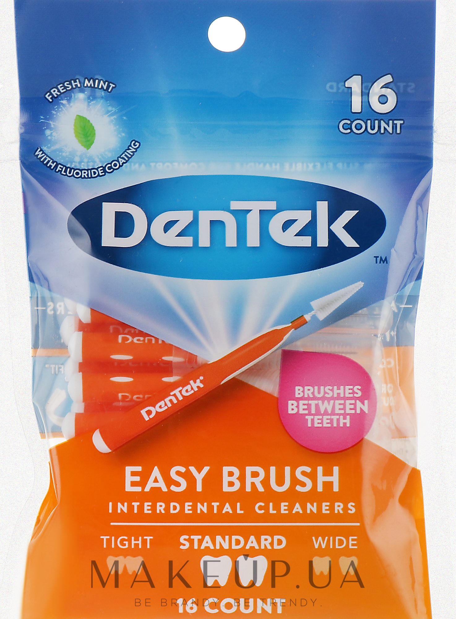 Щётки для стандартных межзубных промежутков - DenTek Easy Brush Interdental Cleaners Standart Spaces — фото 16шт