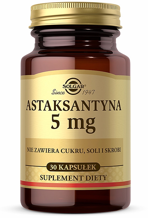 Пищевая добавка "Астаксантин", 5 мг - Solgar Astaksantyna — фото N1