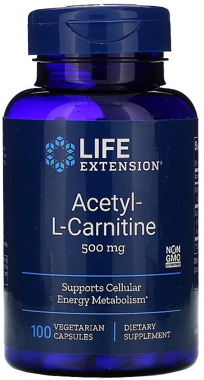 Харчові добавки - Life Extension Acetyl-L-Carnitine, 500 mg — фото N1