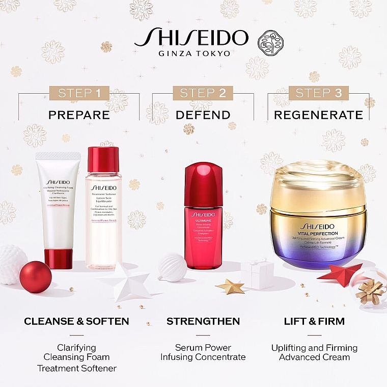 Набір, 5 продуктів - Shiseido Vital Perfection & Ginza Night Eau de Parfum Intense Holiday Kit — фото N3