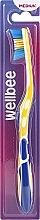 Парфумерія, косметика Зубна щітка середньої жорсткості, у блістері, жовта із синім - Wellbee