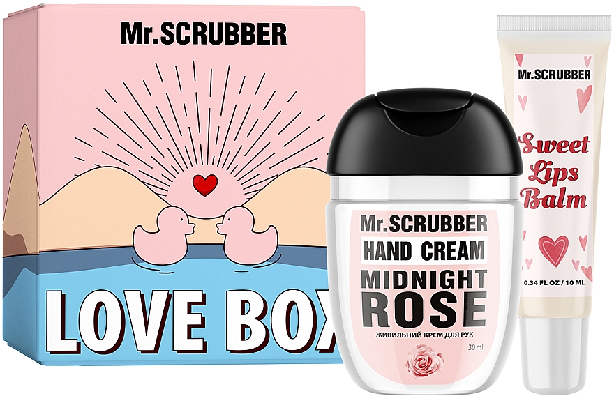 ПОДАРУНОК! Набір - Mr.Scrubber Love Box (h/cr/30ml + lip/balm/10ml) — фото N1