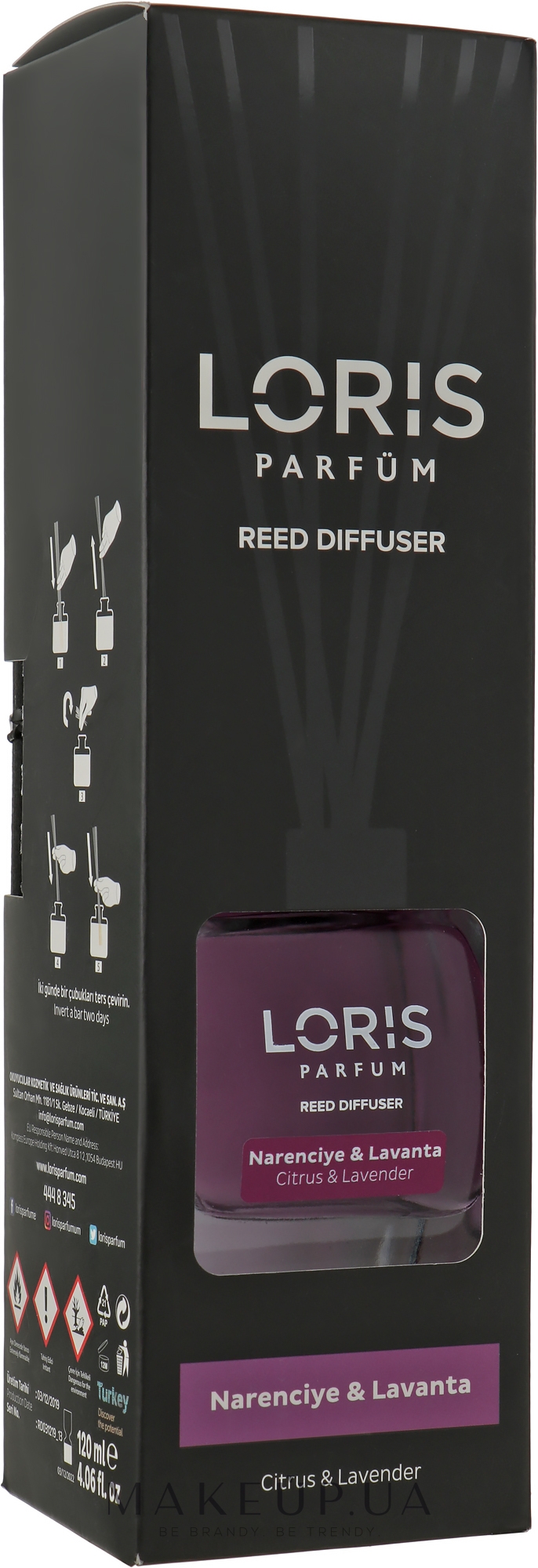 Аромадиффузор "Цитрус и лаванда" - Loris Parfum Reed Diffuser Citrus & Lavender — фото 120ml