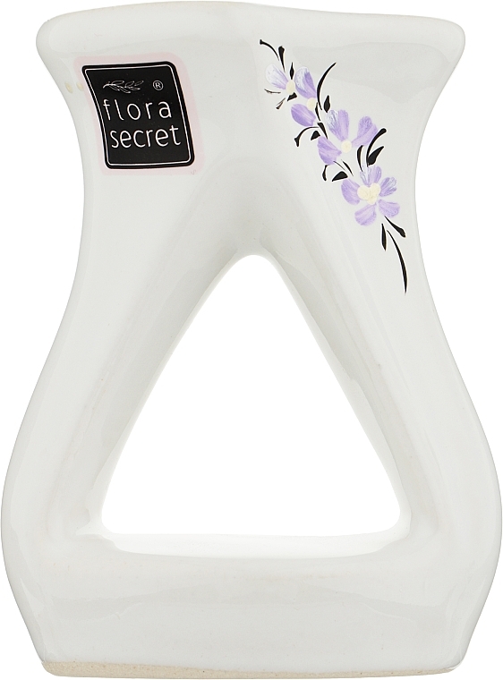 Аромалампа "Фано", біла з фіолетовими квітами - Flora Secret — фото N1
