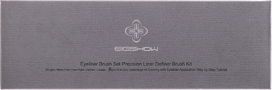 Набір пензлів для макіяжу, 5 шт. - Eigshow Ultra Fine Series All in One Pro Detail Eyeliner Brush Set — фото N3