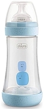Парфумерія, косметика Пляшечка для годування пластикова "Perfect 5" із силіконовою соскою 2м+ 240 мл, блакитна - Chicco