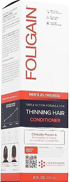 Кондиціонер від випадання волосся для жінок - Foligain Women's Stimulating Conditioner For Thinning Hair — фото N2