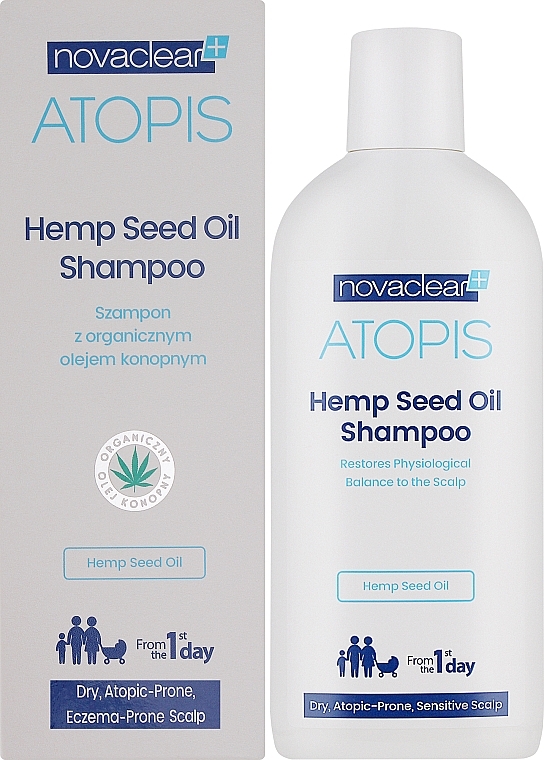 УЦЕНКА Шампунь с органическим маслом конопли - Novaclear Atopis Hemp Seed Oil Shampoo * — фото N2