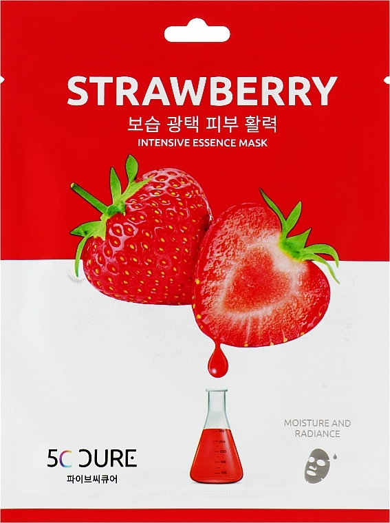 Маска для лица с экстрактом клубники - Jkosmec 5C Cure Strawberry Mask — фото N1