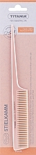 Гребінець-планка з пластиковою ручкою 20.5 см, світло-помаранчевий - Titania — фото N1