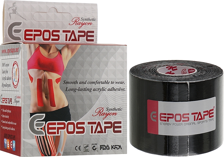 УЦІНКА Кінезіо тейп "Чорний" - Epos Tape Rayon * — фото N2