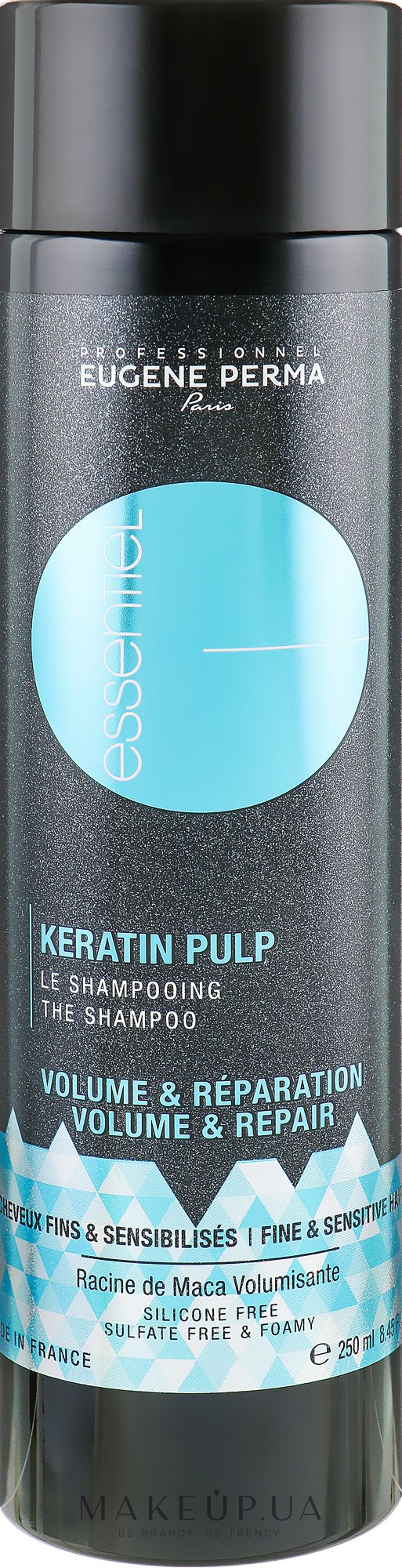 Шампунь для об'єму тонкого та пошкодженого волосся - Eugene Perma Essentiel Keratin Pulp Control Volume&Repair — фото 250ml