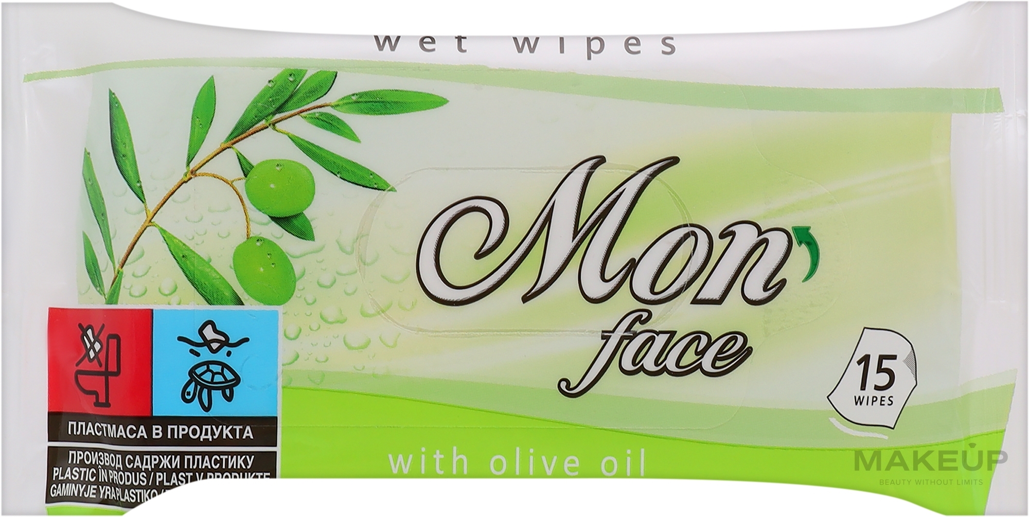 Влажные салфетки для лица с оливковым маслом - Areon Mon Wet Wipes Face — фото 15шт