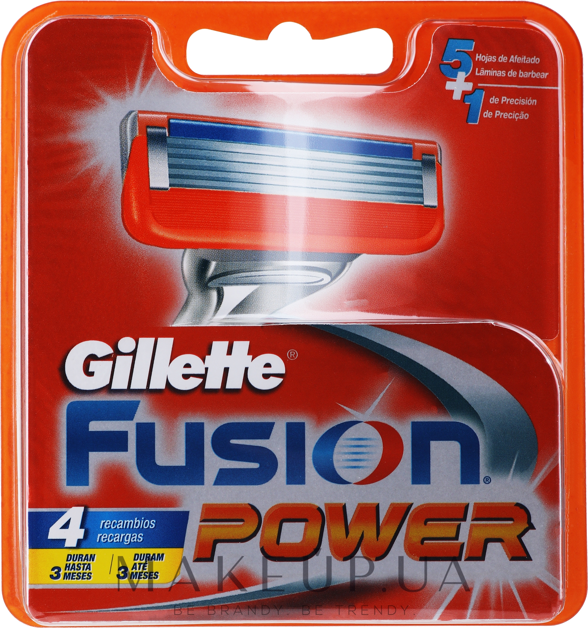 Змінні касети для гоління, 4 шт. - Gillette Fusion Power — фото 4шт