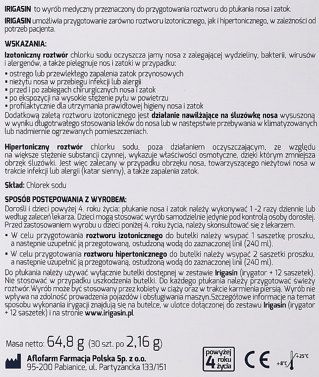 Порошок для промивання носа та придаткових пазух - Aflofarm Irigasin — фото N2