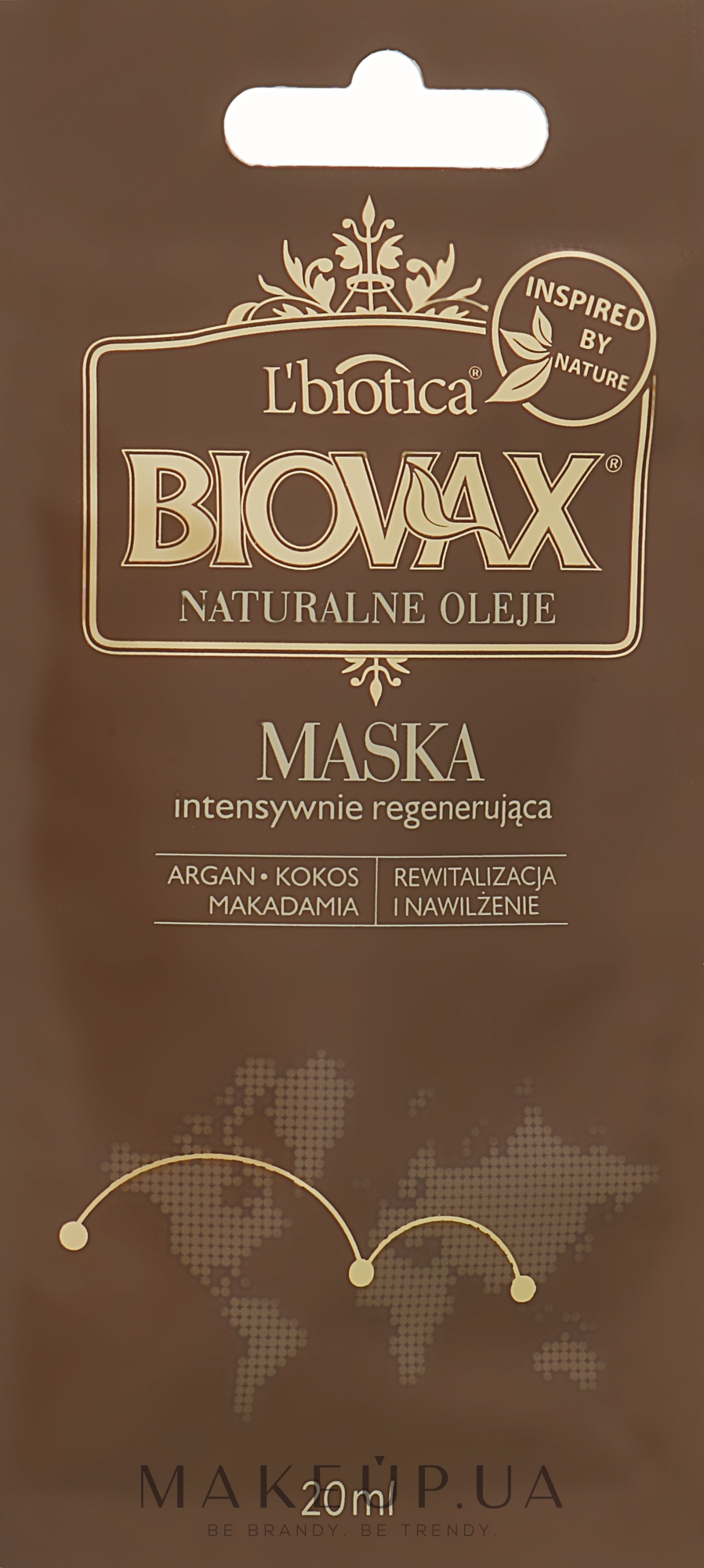Маска для волосся "Натуральні олії" - L'biotica Biovax Natural Hair Mask Intensive Regenerat (сашет) — фото 20ml