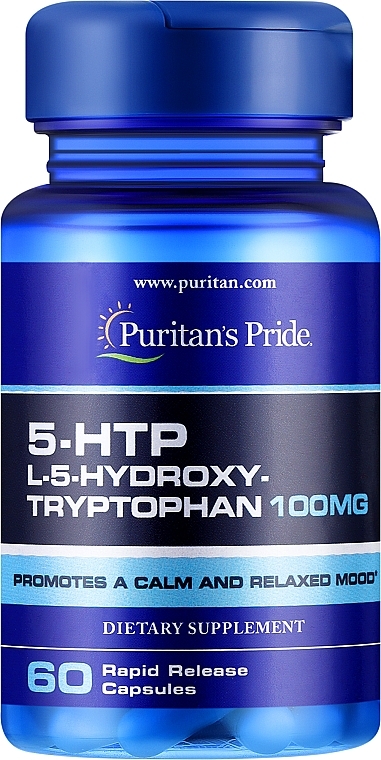 Аминокислота "5-Гидрокситриптофан" - Puritan's Pride 5-HTP 100 mg — фото N1