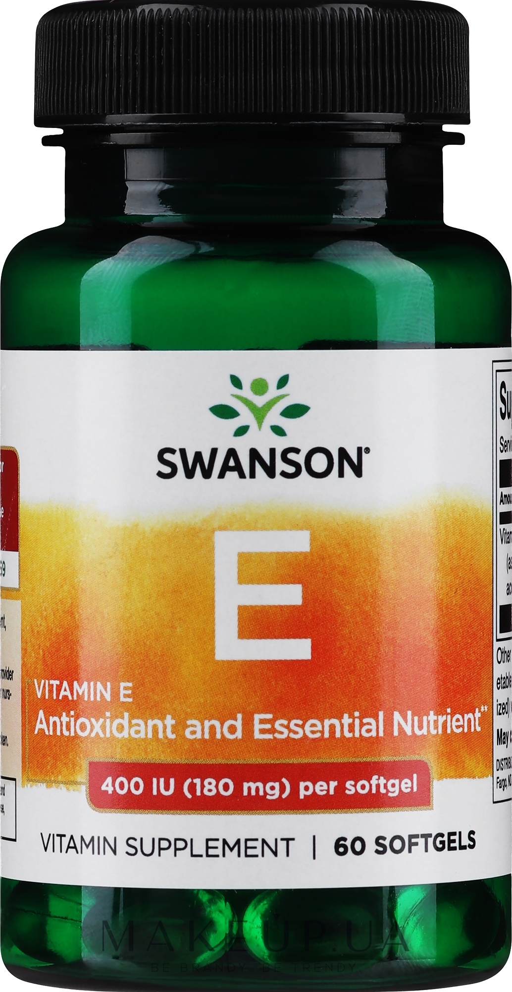 Харчова добавка "Вітамін Е" - Swanson Vitamin E 400 IU — фото 60шт