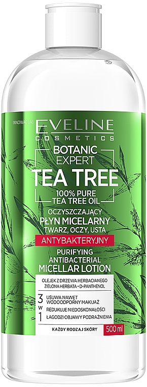 Мицеллярная вода для лица - Eveline Cosmetics Botanic Expert Tea Tree Miccelar Lotion