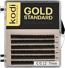 Духи, Парфюмерия, косметика Накладные ресницы Gold Standart C 0.12 (6 рядов: 7 мм) - Kodi Professional