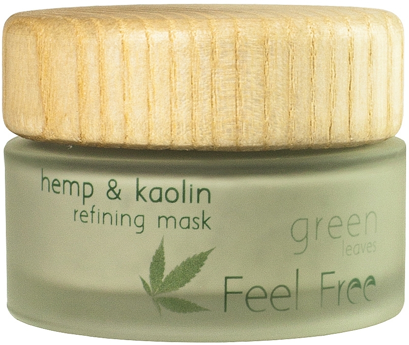 УЦІНКА Маска-скраб для обличчя для жирної шкіри - Feel Free Green Leaves Hemp & Kaolin Refining Mask * — фото N1